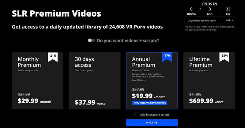 SexLikeReal has several subscription options, however the Premium Membership is best for viewing